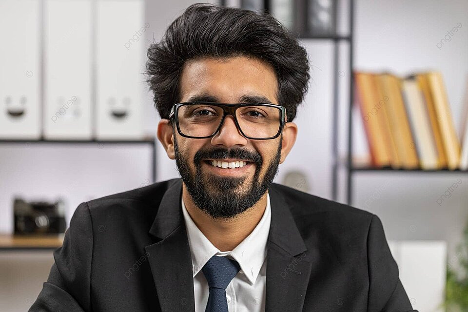 pngtree smiling bearded indian businessman in formal office attire photo image 52003116