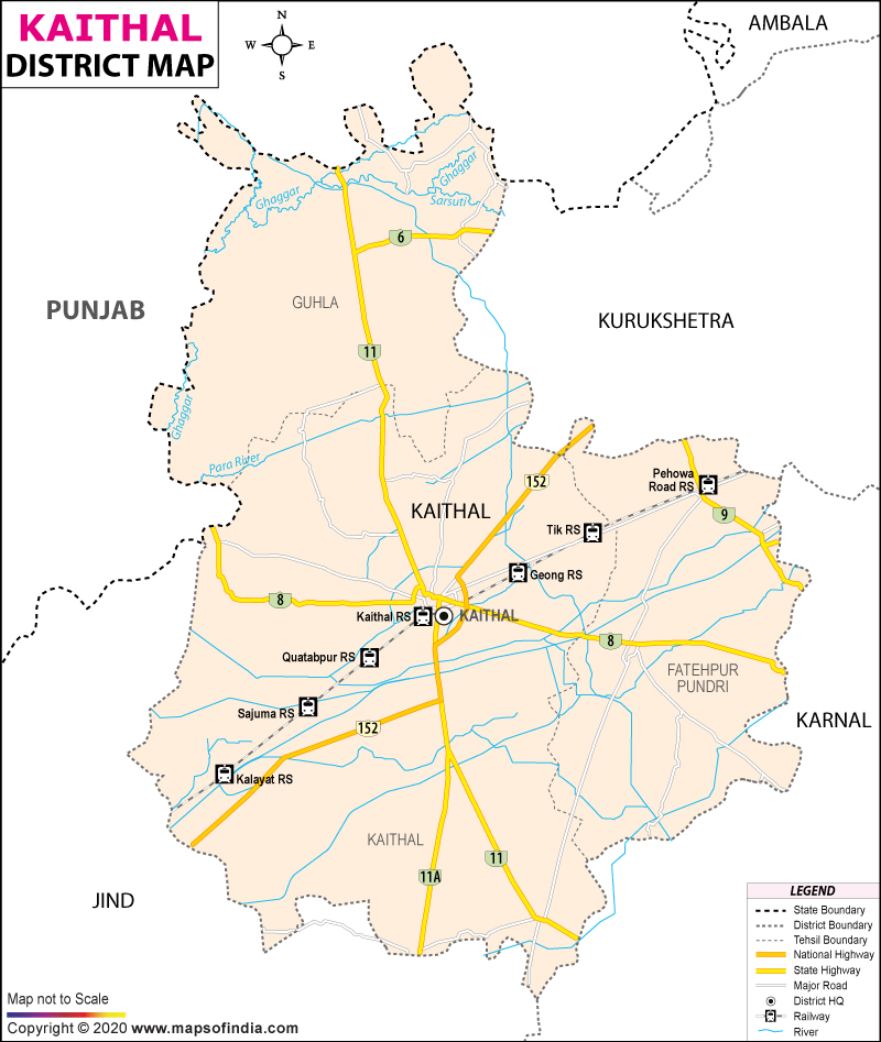 kaithal district map